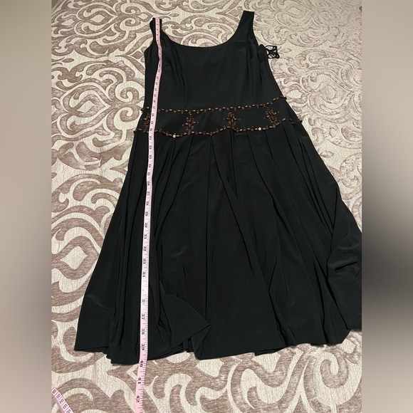 Talbots Women's 10P Petite Black Pleated A-Line Sleeveless Dress - Picture 9 of 12
